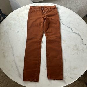 J BRAND burnt orange skinny jeans